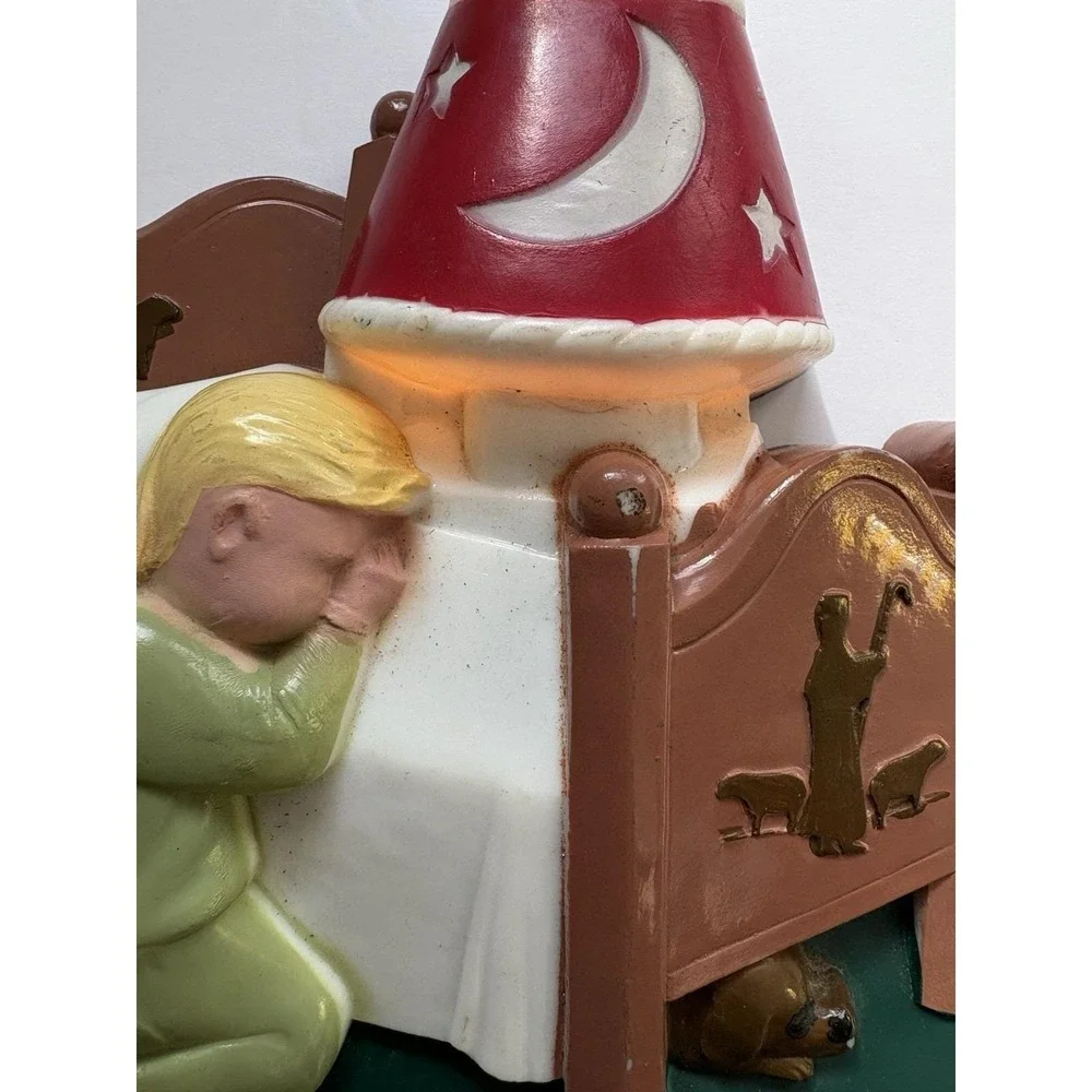 Vintage Praying Child Night Light Lamp Now I Lay Me Down Sleep Nursery Religious